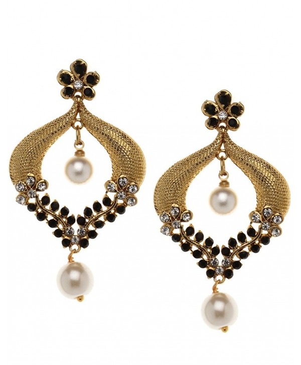 Bindhani Indian Bollywood Style Bridal Wedding Earrings For Women (Black) - CT129U441HV