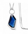 Diamond Glass Pendant Crystal Necklace Long Chain Women Fashion Jewelry - Blue - CL186XX2M3Z