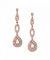 Mariell Micro-Pave Rose Gold CZ Art Deco Dangle Chandelier Wedding Earrings - Blush Jewelry for Brides - CO17WUNQCLZ