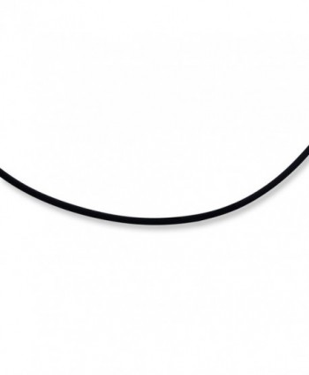 Sterling Silver 16inch 2mm Black Rubber Cord Necklace - CX1157320PP