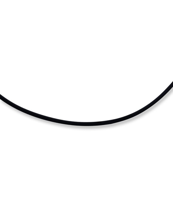Sterling Silver 16inch 2mm Black Rubber Cord Necklace - CX1157320PP