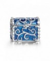 NinaQueen "Treasure Chest" 925 Sterling Silver Blue Enamel Charms - CQ128O6WI5N