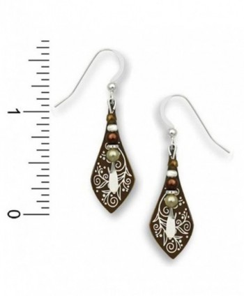 Chocolate Necktie Pattern Earrings Adajio in Women's Drop & Dangle Earrings