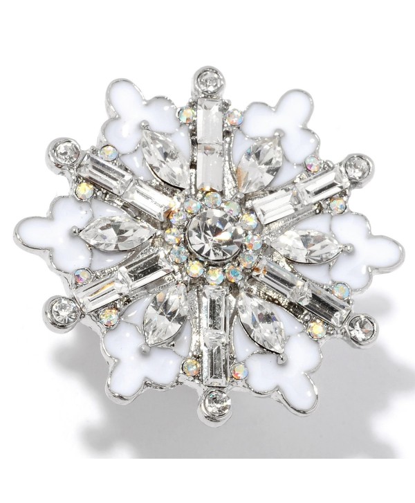 Ritzy Couture Winter Wonderland Snowflake Cocktail Ring (Silvertone) - C012NGBXPKW