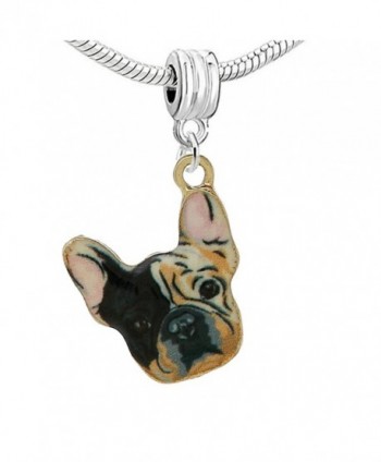 French Bulldog Dangle Charm Bead for Snake Chain Charm Bracelet - CS127Y8N1UN