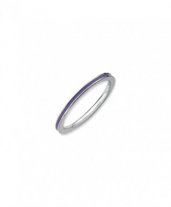 1.5mm Sterling Silver Stackable Purple Enameled Band - CQ118F4GLJJ
