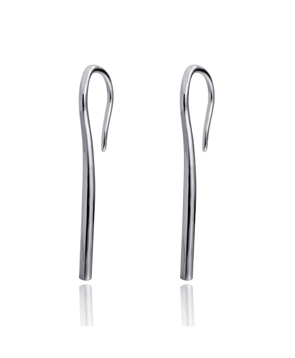 CIShop Minimalist "Balance" Bar Stick Sterling Silver Dangle Drop Hook Earrings - CF182EHN5MQ