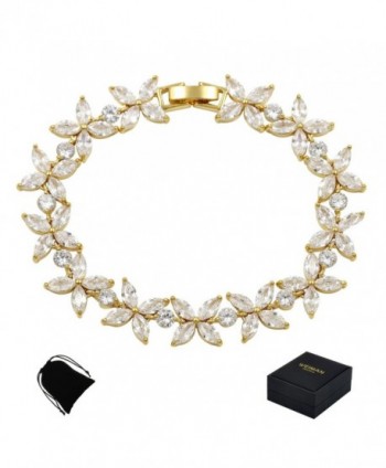 WeimanJewelry Zirconia Bracelet Adjustable Wedding - Beautiful Gold - CJ183RD8ZUX