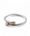 Womens Titanium Steel Twisted Rope Woven Inspiration Bracelet with Gold-Colored Finish - CY12G3JCYLB