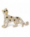 Sparkling Crystal Rhinestone Gold-Color Alloy Cute Lion/Tiger/Leopard/Fox Animals Brooches Christmas Gift - CV12FNV8MDT