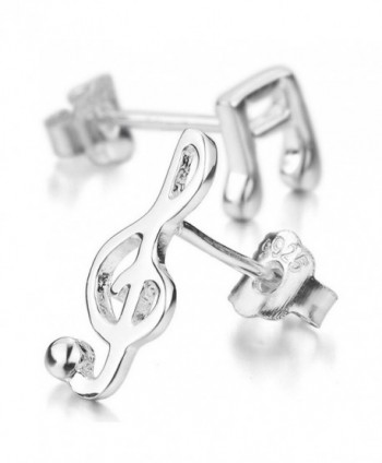 INBLUE Women's 925 Sterling Silver Stud Earrings Musical Note Symbol - CD11EPXG74D