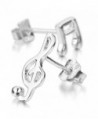 INBLUE Women's 925 Sterling Silver Stud Earrings Musical Note Symbol - CD11EPXG74D