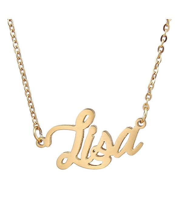 AOLO Personalized Name Necklace Women Unique Necklaces- Lisa - CF11V89465J