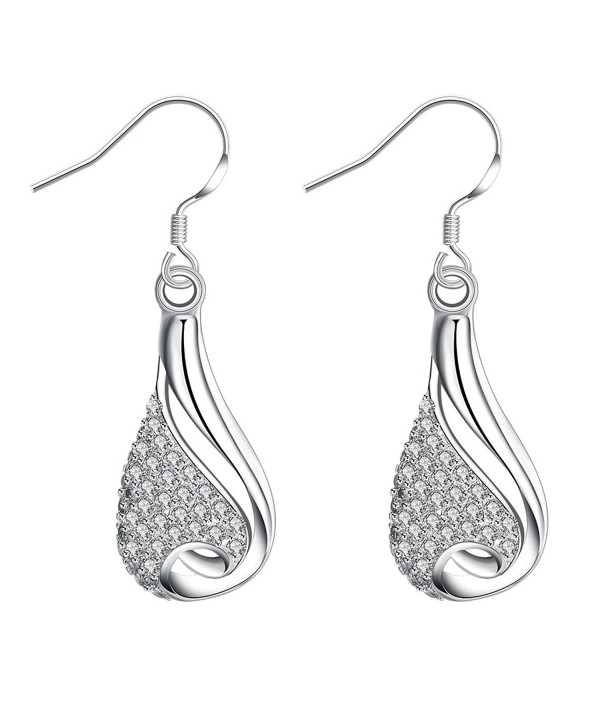 SUNGULF Elegant Diamond Water Drop Hook Dangle Earrings Unique Vintage Fashion Fine Jewelry for Women - CB12K78D4NV