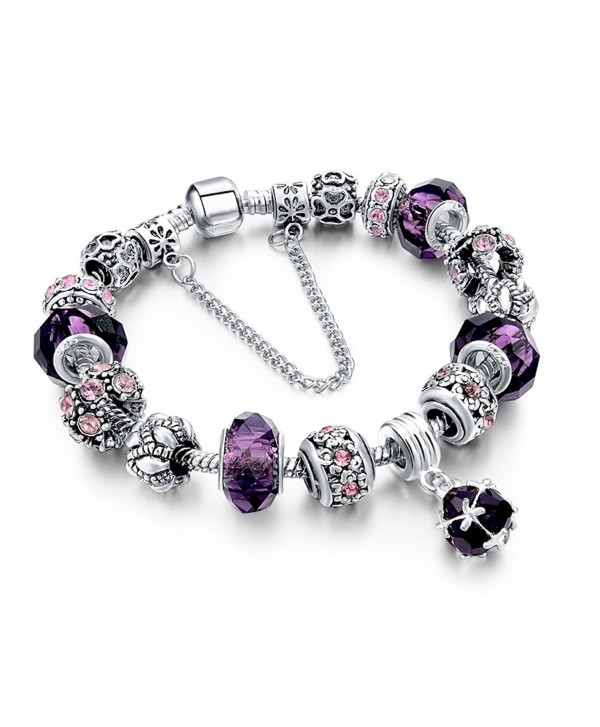 Mystiqs Handmade Bracelet Crystals Extender - Silver and Purple - CT189AO9RZT