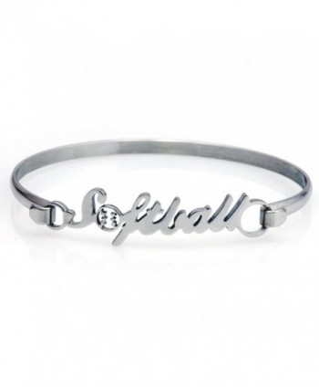 ChalkTalkSPORTS Softball Stainless Steel Bracelet - CF11U0YESC9