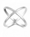 Criss Cross Polished Shiny Ring New .925 Sterling Silver Band Sizes 5-10 - CA12ELW7NX1