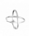 Criss Cross Polished Sterling Silver in Women's Band Rings