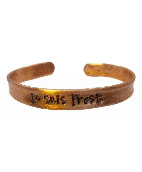 Outlander Inspired Cuff Bracelet - Hand Stamped with Je Suis Prest on Upcycled Copper Band - C9120IC5C3L