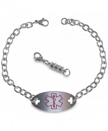Max Petals - Coumadin Women's Medical Alert ID Identification Bracelet with Optional Magnetic Clasp - CB12N8RWBPO