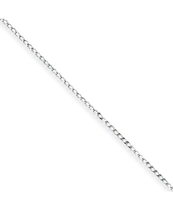 1mm- Sterling Silver Open Link Solid Curb Chain Necklace- 20 Inch ...