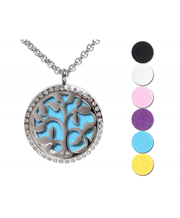 K COOL Perfume Locket Aromatherapy Young Living Essential Oils Diffuser Glass Back Necklace 6 Felt Pads - C312L5FZWC1