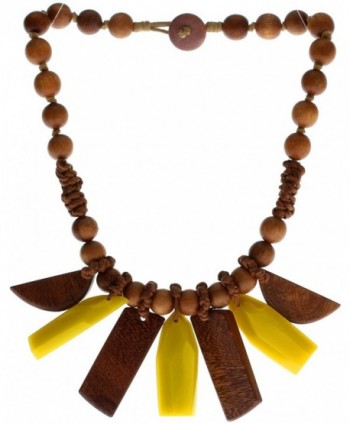 Royal Diamond 12" Tropical Brown & Yellow Bib-style Choker Necklace - C011DH02P4L