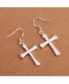 silver plated earings special cross in Women's Drop & Dangle Earrings