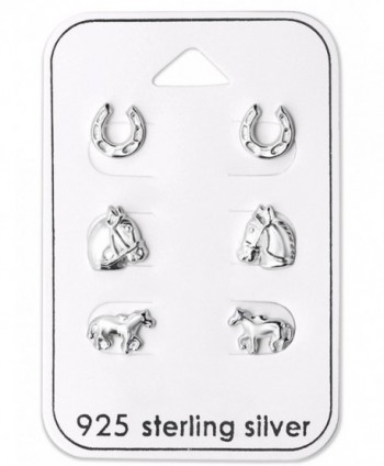 Best Wing Jewelry .925 Sterling Silver "Horse Lover Set" Stud Earrings - CV12NTWKAIM