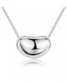 Ashley Jeweller .925 Sterling Silver Bean Charm Necklace Classic Forever - CY12I2HGZIZ