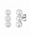 Triple White Freshwater Cultured Pearl Hazel Earrings - CD184W0IY7Y