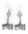 Egyptian Jewelry Silver Eye of Horus & Ankh Earrings - CU116NWH8YH