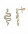 Lux Accessories Goldtone Pave Snake Post Earrings - CZ12N5P095R