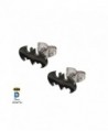 Batman- Stud Earrings- 316L Surgical Stainless Steel- 3mm- Black- Steel. - C011S7P407B