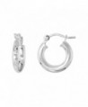 Sterling Silver Hoop Earrings with Post-Snap Closure 2.5mm thick Tube thick Hoop 1/2 inch round - CW111G1YSDT