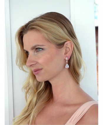 Mariell Zirconia Pear Shaped Earrings Bridesmaids