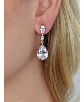 Mariell Zirconia Pear Shaped Earrings Bridesmaids in Women's Drop & Dangle Earrings