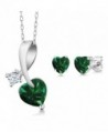 Simulated Emerald Sterling Pendant Earrings in Women's Jewelry Sets