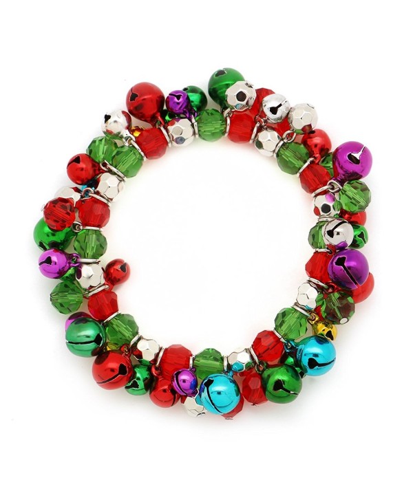 C&L Multi-Colored Christmas Jingle Bells Stretch Bracelet X-Mas Holiday Gift - C0188S7EN7H