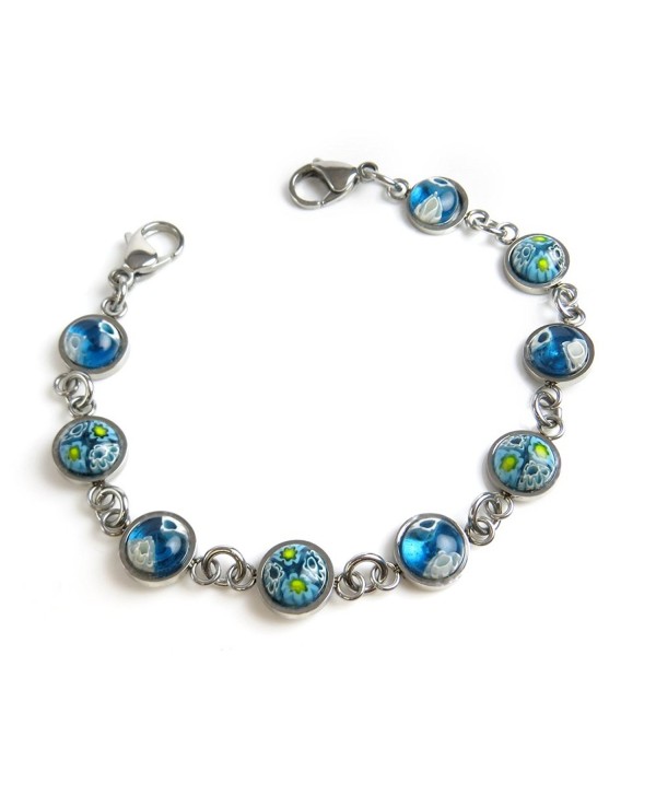 MyIDDr - Interchangeable Medical Bracelet Strand- Round Blue Millefiori Glass - CE12O5LF6VA
