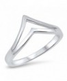 Double Pointed Chevron Thumb Ring New .925 Sterling Silver Cute Band Sizes 4-12 - CO12MXBHDDA
