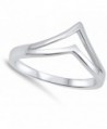 Double Pointed Chevron Sterling Silver