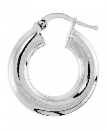 Sterling Silver Italian Hoop Earrings 5mm thick- 3/4 inch - C9111IBXHHZ