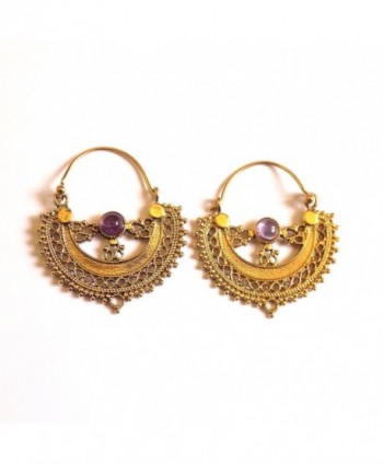 Earrings Fashion Jewelry Tribal Amethyst - Amethyst - CC17YERG05K
