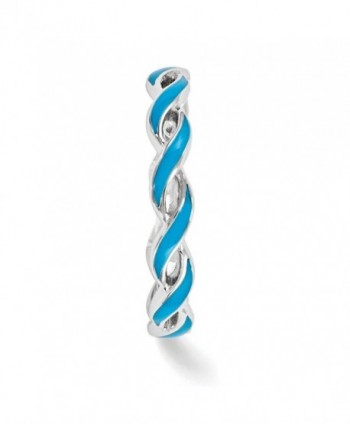 Sterling Silver Stackable Expressions Enamel in Women's Band Rings