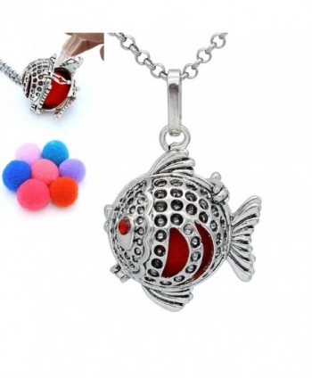 Fish Aromatherapy Perfume Essential Oil Diffuser Necklace Antique Silver Locket Pendant Charms Jewelry - CB12NFFIFCB