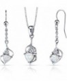 Created Opal Trillion Pendant Earrings Necklace Sterling Silver 2.00 Carats - CN122MTFID7