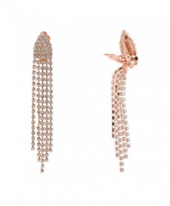 Topwholesalejewel Fashion Earrings Rose Gold Plating Clip On Tear Drop Earrings - CN182562SRO