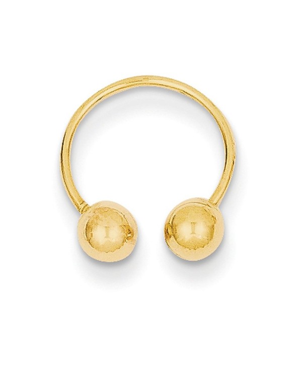 Finejewelers 14k Yellow Gold Single Beaded Half Hoop Screwback Earring - C411TX1036P