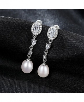Sterling Freshwater Teardrop Earrings Betrothal in Women's Drop & Dangle Earrings